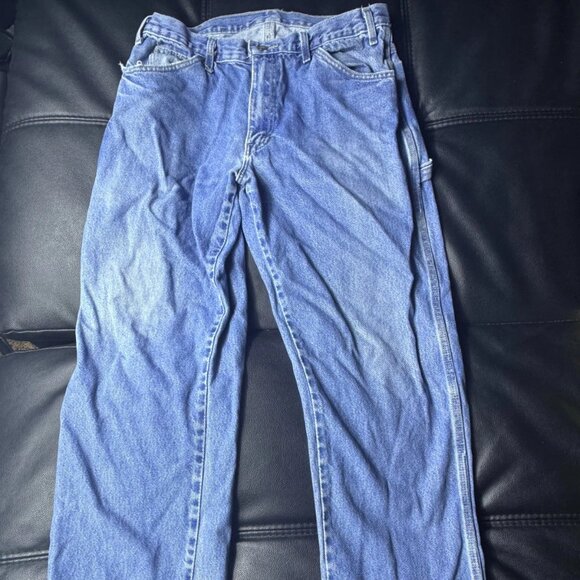 Dickies Men’s Carpenter Jeans Blue Denim Work Pants Relaxed Fit Size 33x32 - Picture 1 of 11